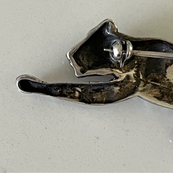 925 PANTHER LEOPARD EXQUISITE Marcasite Sterling Silver Signed Brooch Pin Gift - Picture 11 of 17